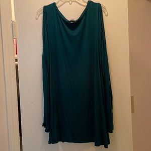 Teal Cold Shoulder Top
